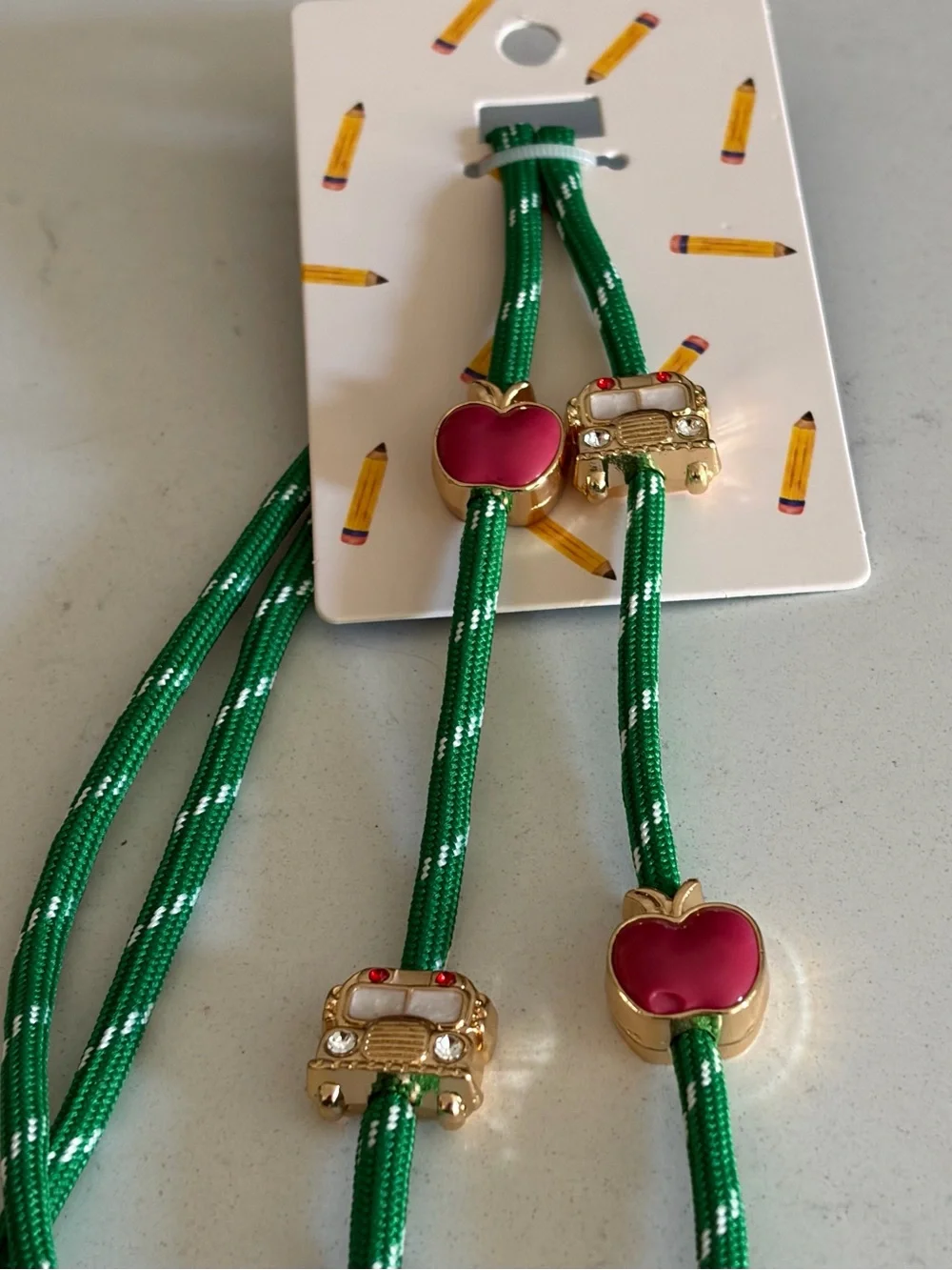 Sugar Fix Teacher Rope Lanyard with School Charm Accents